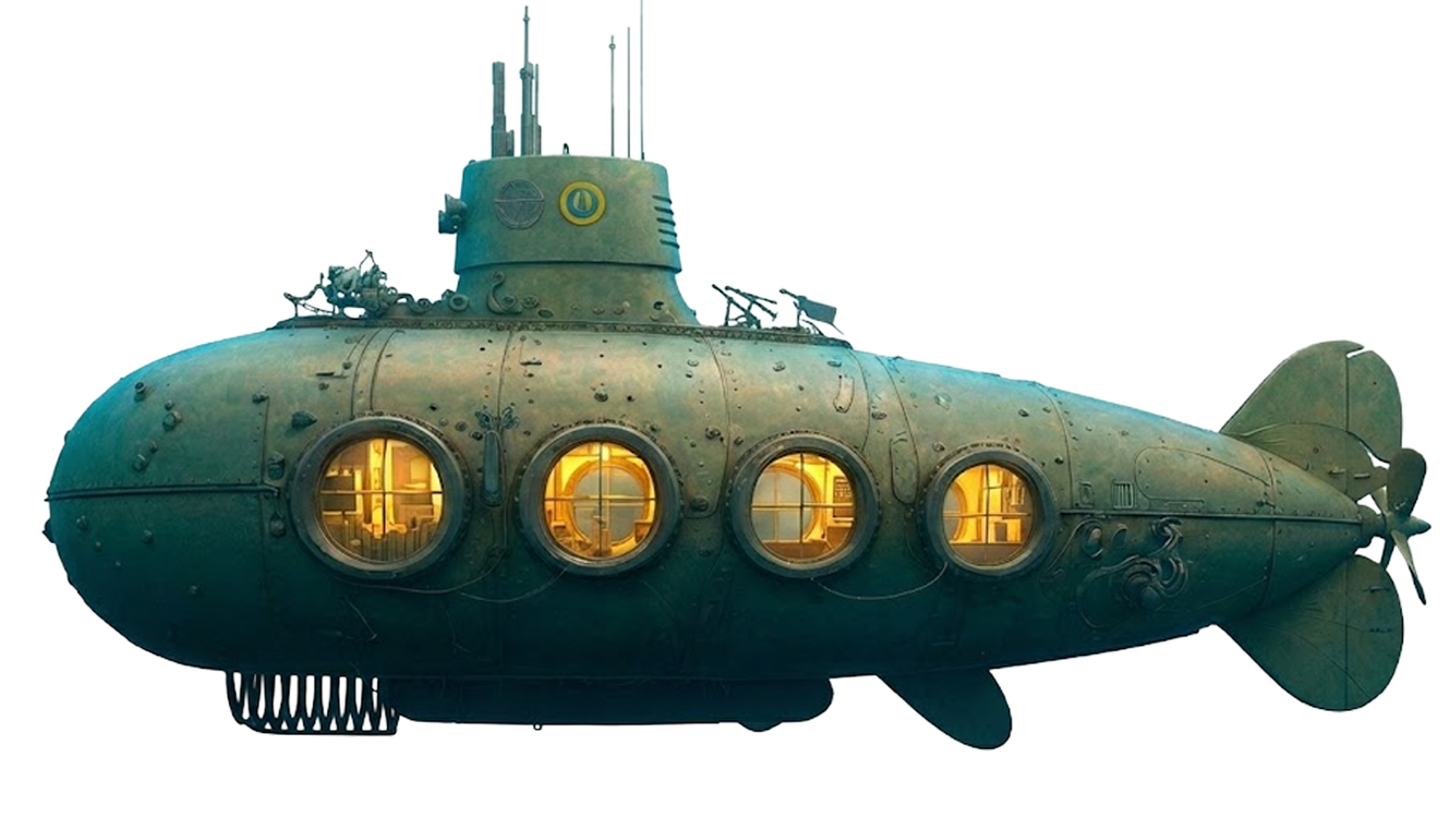 Submarino gigante navegando